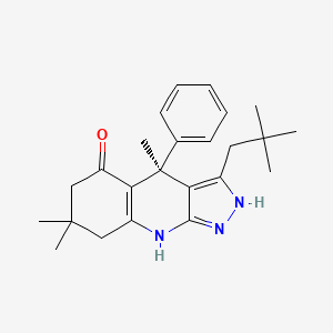 molecular formula C24H31N3O B2667888 (4S)-3-(2,2-Dimethylpropyl)-4,7,7-trimethyl-4-phenyl-2,6,8,9-tetrahydropyrazolo[3,4-b]quinolin-5-one CAS No. 2056262-07-6