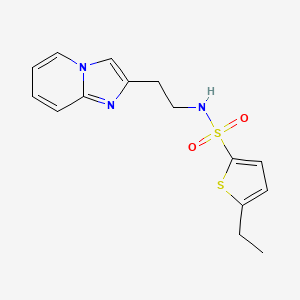 molecular formula C15H17N3O2S2 B2667891 5-ethyl-N-(2-imidazo[1,2-a]pyridin-2-ylethyl)thiophene-2-sulfonamide CAS No. 868978-62-5