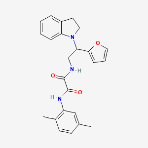 molecular formula C24H25N3O3 B2667893 N1-(2,5-二甲基苯基)-N2-(2-(呋喃-2-基)-2-(吲哚-1-基)乙基)草酰胺 CAS No. 898433-03-9