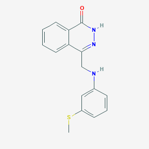 molecular formula C16H15N3OS B2667894 4-((3-(甲硫基)苯胺基)甲基)-1(2H)-邻苯二酮 CAS No. 305368-08-5