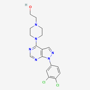 molecular formula C17H18Cl2N6O B2667895 2-(4-(1-(3,4-二氯苯基)-1H-吡唑并[3,4-d]嘧啶-4-基)哌嗪-1-基)乙醇 CAS No. 872621-67-5