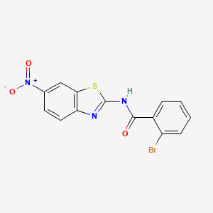 molecular formula C14H8BrN3O3S B2667896 2-溴-N-(6-硝基-1,3-苯并噻唑-2-基)苯甲酰胺 CAS No. 301859-37-0