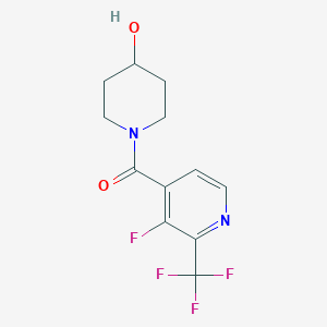 molecular formula C12H12F4N2O2 B2667910 1-[3-Fluoro-2-(trifluoromethyl)pyridine-4-carbonyl]piperidin-4-OL CAS No. 2126176-86-9