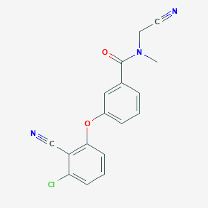 molecular formula C17H12ClN3O2 B2667911 3-(3-Chloro-2-cyanophenoxy)-N-(cyanomethyl)-N-methylbenzamide CAS No. 1385295-99-7