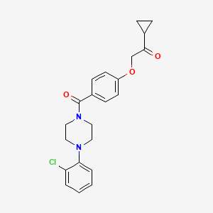 2-(4-(4-(2-Chlorophenyl)piperazine-1-carbonyl)phenoxy)-1-cyclopropylethanone