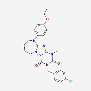 3-[(4-chlorophenyl)methyl]-10-(4-ethoxyphenyl)-1-methyl-1H,2H,3H,4H,6H,7H,8H,9H,10H-[1,3]diazepino[1,2-g]purine-2,4-dione