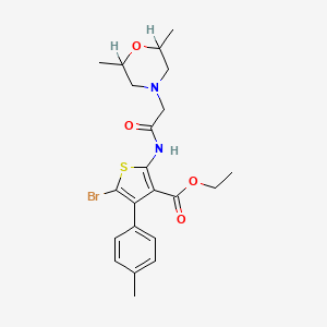 molecular formula C22H27BrN2O4S B2667928 Ethyl 5-bromo-2-(2-(2,6-dimethylmorpholino)acetamido)-4-(p-tolyl)thiophene-3-carboxylate CAS No. 379249-84-0