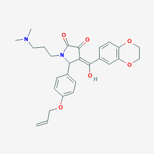 molecular formula C27H30N2O6 B266793 5-[4-(allyloxy)phenyl]-4-(2,3-dihydro-1,4-benzodioxin-6-ylcarbonyl)-1-[3-(dimethylamino)propyl]-3-hydroxy-1,5-dihydro-2H-pyrrol-2-one 