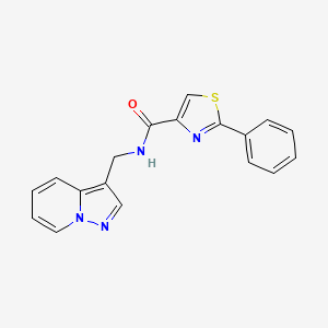 2-phenyl-N-(pyrazolo[1,5-a]pyridin-3-ylmethyl)thiazole-4-carboxamide