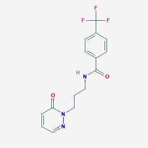 molecular formula C15H14F3N3O2 B2667933 N-(3-(6-oxopyridazin-1(6H)-yl)propyl)-4-(三氟甲基)苯甲酰胺 CAS No. 1203351-62-5