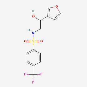 molecular formula C13H12F3NO4S B2667935 N-(2-(furan-3-yl)-2-hydroxyethyl)-4-(trifluoromethyl)benzenesulfonamide CAS No. 1396684-16-4