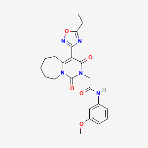 2-[4-(5-ethyl-1,2,4-oxadiazol-3-yl)-1,3-dioxo-1H,2H,3H,5H,6H,7H,8H,9H-pyrimido[1,6-a]azepin-2-yl]-N-(3-methoxyphenyl)acetamide