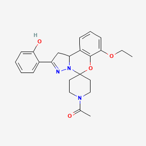 molecular formula C24H27N3O4 B2667939 1-(7-Ethoxy-2-(2-hydroxyphenyl)-1,10b-dihydrospiro[benzo[e]pyrazolo[1,5-c][1,3]oxazine-5,4'-piperidin]-1'-yl)ethanone CAS No. 899728-01-9