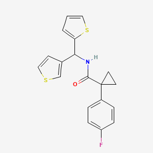 1-(4-fluorophenyl)-N-(thiophen-2-yl(thiophen-3-yl)methyl)cyclopropanecarboxamide
