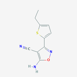 molecular formula C10H9N3OS B2667943 5-Amino-3-(5-ethylthiophen-2-yl)-1,2-oxazole-4-carbonitrile CAS No. 890091-83-5