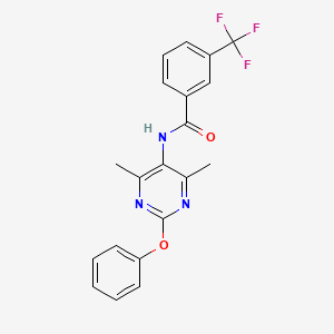 molecular formula C20H16F3N3O2 B2667955 N-(4,6-dimethyl-2-phenoxypyrimidin-5-yl)-3-(trifluoromethyl)benzamide CAS No. 1795299-81-8