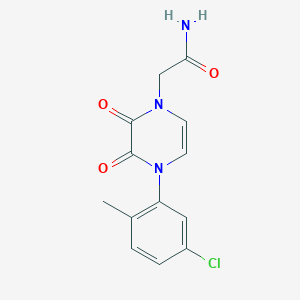 molecular formula C13H12ClN3O3 B2667957 2-[4-(5-Chloro-2-methylphenyl)-2,3-dioxopyrazin-1-yl]acetamide CAS No. 898463-78-0