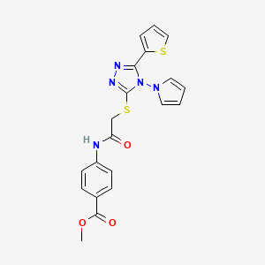 methyl 4-[({[4-(1H-pyrrol-1-yl)-5-(thiophen-2-yl)-4H-1,2,4-triazol-3-yl]sulfanyl}acetyl)amino]benzoate