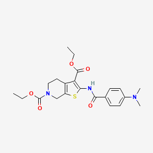 molecular formula C22H27N3O5S B2667965 二乙基-2-(4-(二甲胺)苯甲酰胺基)-4,5-二氢噻吩[2,3-c]吡啶-3,6(7H)-二甲酸酯 CAS No. 864926-74-9