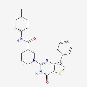 N-(4-methylcyclohexyl)-1-(4-oxo-7-phenyl-3,4-dihydrothieno[3,2-d]pyrimidin-2-yl)piperidine-3-carboxamide