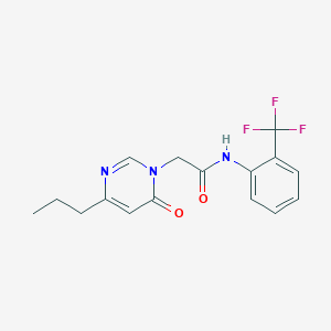 molecular formula C16H16F3N3O2 B2667974 2-(6-oxo-4-propylpyrimidin-1(6H)-yl)-N-(2-(trifluoromethyl)phenyl)acetamide CAS No. 1207008-72-7