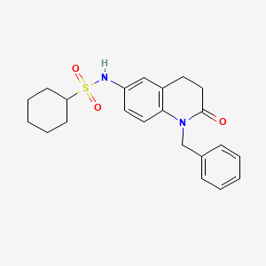 molecular formula C22H26N2O3S B2667975 N-(1-苄基-2-氧代-1,2,3,4-四氢喹啉-6-基)环己烷磺酰胺 CAS No. 941992-15-0