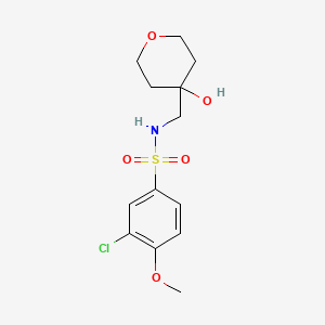 molecular formula C13H18ClNO5S B2667985 3-氯-N-((4-羟基四氢-2H-吡喃-4-基)甲基)-4-甲氧基苯磺酰胺 CAS No. 1351659-69-2