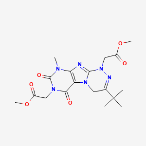 Methyl 2-{3-(tert-butyl)-7-[(methoxycarbonyl)methyl]-9-methyl-6,8-dioxo-5,7,9-trihydro-4H-1,2,4-triazino[4,3-h]purinyl}acetate