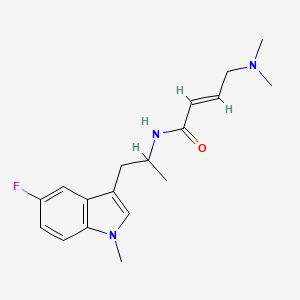 molecular formula C18H24FN3O B2667990 (E)-4-(Dimethylamino)-N-[1-(5-fluoro-1-methylindol-3-yl)propan-2-yl]but-2-enamide CAS No. 2411336-41-7