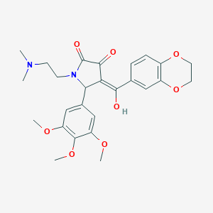 molecular formula C26H30N2O8 B266800 4-(2,3-dihydro-1,4-benzodioxin-6-ylcarbonyl)-1-[2-(dimethylamino)ethyl]-3-hydroxy-5-(3,4,5-trimethoxyphenyl)-1,5-dihydro-2H-pyrrol-2-one 