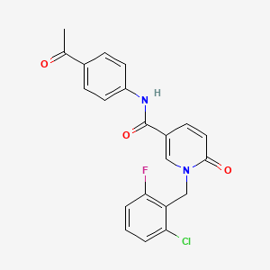molecular formula C21H16ClFN2O3 B2668004 N-(4-acetylphenyl)-1-(2-chloro-6-fluorobenzyl)-6-oxo-1,6-dihydropyridine-3-carboxamide CAS No. 899741-13-0