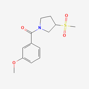 molecular formula C13H17NO4S B2668008 (3-Methoxyphenyl)(3-(methylsulfonyl)pyrrolidin-1-yl)methanone CAS No. 1448043-72-8