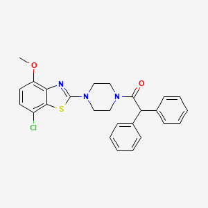 molecular formula C26H24ClN3O2S B2668010 1-(4-(7-氯-4-甲氧基苯并[d]噻嗪-2-基)哌嗪-1-基)-2,2-二苯基乙酮 CAS No. 922621-46-3