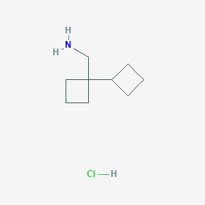 molecular formula C9H18ClN B2668018 (1-Cyclobutylcyclobutyl)methanamine hydrochloride CAS No. 1909326-44-8