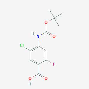molecular formula C12H13ClFNO4 B2668022 5-Chloro-2-fluoro-4-[(2-methylpropan-2-yl)oxycarbonylamino]benzoic acid CAS No. 2248393-57-7