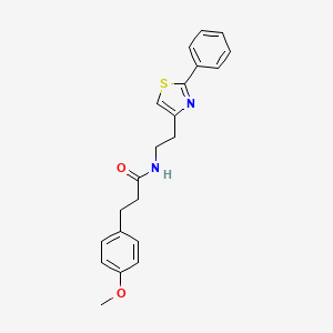 molecular formula C21H22N2O2S B2668023 3-(4-methoxyphenyl)-N-[2-(2-phenyl-1,3-thiazol-4-yl)ethyl]propanamide CAS No. 863513-02-4