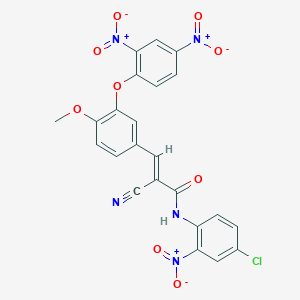 (E)-N-(4-chloro-2-nitrophenyl)-2-cyano-3-[3-(2,4-dinitrophenoxy)-4-methoxyphenyl]prop-2-enamide