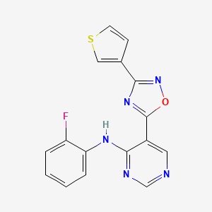 N-(2-fluorophenyl)-5-(3-(thiophen-3-yl)-1,2,4-oxadiazol-5-yl)pyrimidin-4-amine