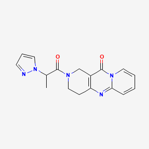 molecular formula C17H17N5O2 B2668034 2-(2-(1H-pyrazol-1-yl)propanoyl)-3,4-dihydro-1H-dipyrido[1,2-a:4',3'-d]pyrimidin-11(2H)-one CAS No. 2034412-99-0