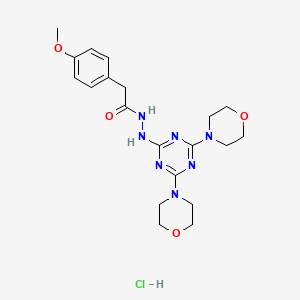 N'-(4,6-dimorpholino-1,3,5-triazin-2-yl)-2-(4-methoxyphenyl)acetohydrazide hydrochloride