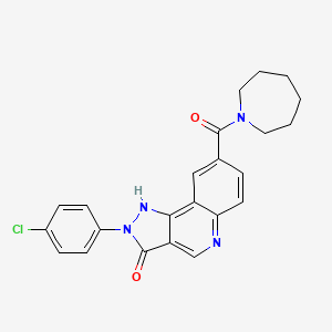 molecular formula C23H21ClN4O2 B2668036 3-{2-[(4-氟苯基)磺酰]乙基}-N-(2-苯基乙基)-1,2,4-噁二唑-5-羧酰胺 CAS No. 1251674-25-5