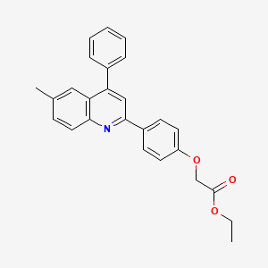 molecular formula C26H23NO3 B2668045 乙酸乙酯-2-[4-(6-甲基-4-苯基喹啉-2-基)苯氧基]乙酸酯 CAS No. 337483-29-1