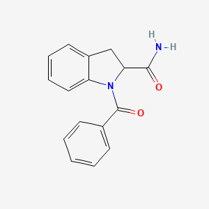 molecular formula C16H14N2O2 B2668052 1-Benzoylindoline-2-carboxamide CAS No. 1098100-32-3