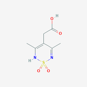 molecular formula C7H10N2O4S B2668053 2-(3,5-二甲基-1,1-二氧-2H-1,2,6-噻二嗪-4-基)乙酸 CAS No. 872107-98-7