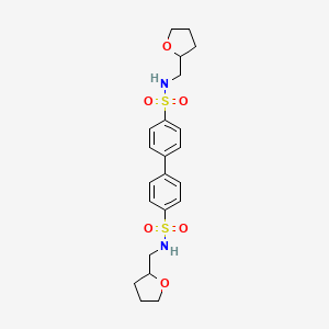 molecular formula C22H28N2O6S2 B2668063 N-(oxolan-2-ylmethyl)-4-[4-(oxolan-2-ylmethylsulfamoyl)phenyl]benzenesulfonamide CAS No. 440338-82-9