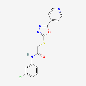molecular formula C15H11ClN4O2S B2668081 N-(3-chlorophenyl)-2-((5-(pyridin-4-yl)-1,3,4-oxadiazol-2-yl)thio)acetamide CAS No. 573942-41-3