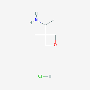 molecular formula C6H14ClNO B2668088 1-(3-Methyloxetan-3-yl)ethanamine;hydrochloride CAS No. 2551114-57-7