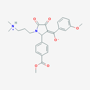 molecular formula C25H28N2O6 B266809 (E)-{1-[3-(dimethylammonio)propyl]-2-[4-(methoxycarbonyl)phenyl]-4,5-dioxopyrrolidin-3-ylidene}(3-methoxyphenyl)methanolate 