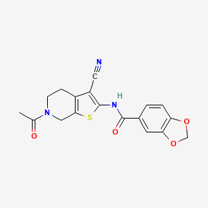 N-(6-acetyl-3-cyano-4,5,6,7-tetrahydrothieno[2,3-c]pyridin-2-yl)benzo[d][1,3]dioxole-5-carboxamide