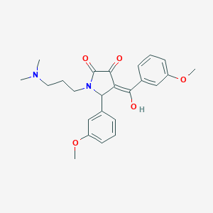 molecular formula C24H28N2O5 B266810 1-[3-(dimethylamino)propyl]-3-hydroxy-4-(3-methoxybenzoyl)-5-(3-methoxyphenyl)-1,5-dihydro-2H-pyrrol-2-one 
